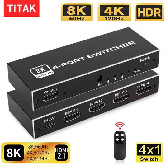Electro Loop HDMI 2.0 Switch – 5-Port 4K 60Hz Switcher with Remote